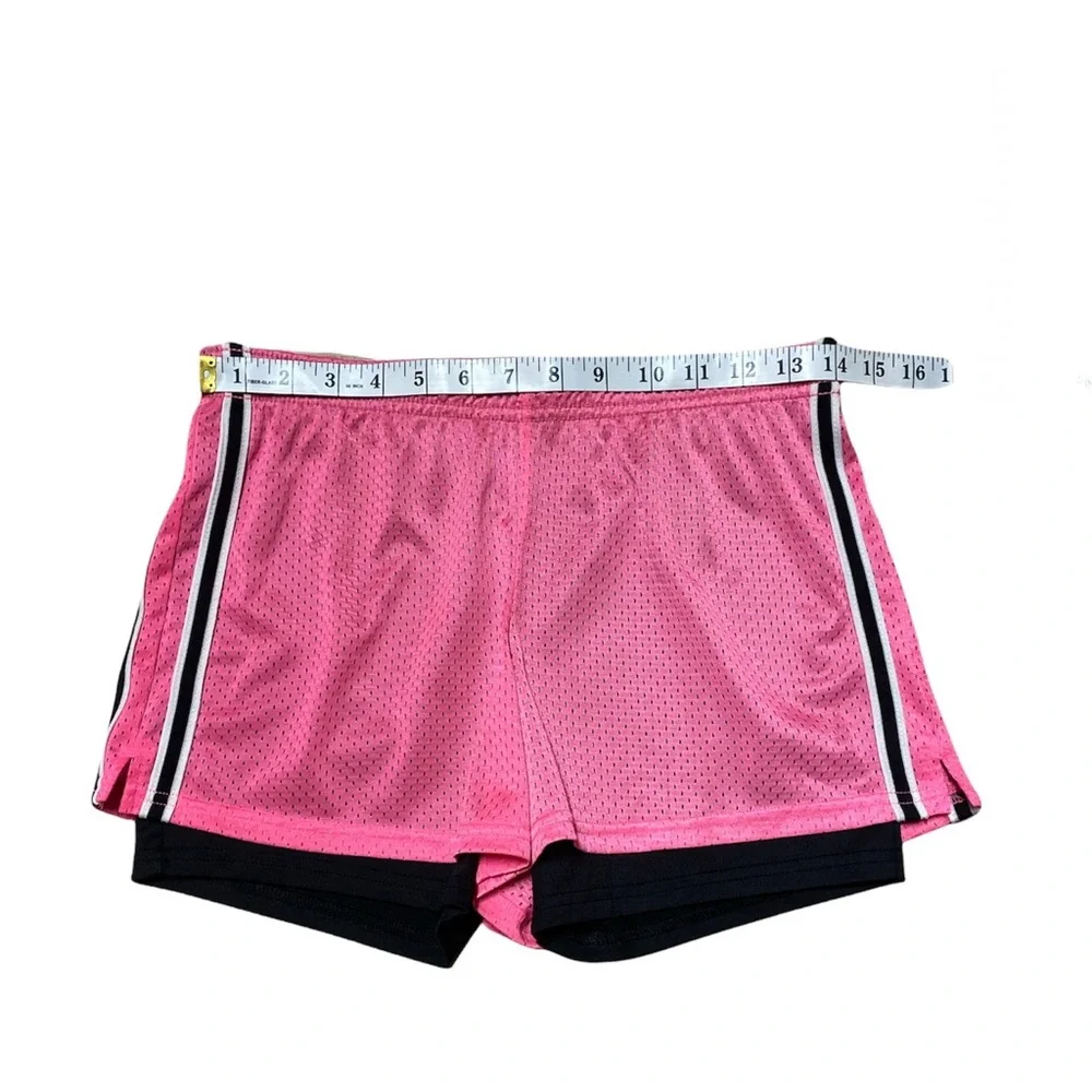 Justice Athletic Shorts Girls 16 Gym Bottoms Pink Black Athletic Gym Athleisure